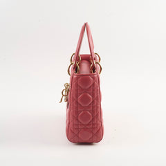 Christian Dior Small Lambskin Lady Dior Dark Pink Christian Dior Small Lambskin Lady Dior Dark Pink