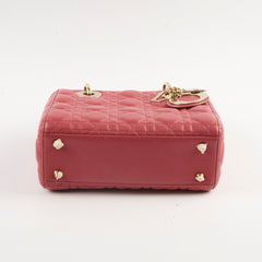 Christian Dior Small Lambskin Lady Dior Dark Pink Christian Dior Small Lambskin Lady Dior Dark Pink