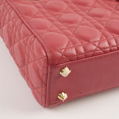 Christian Dior Small Lambskin Lady Dior Dark Pink Christian Dior Small Lambskin Lady Dior Dark Pink
