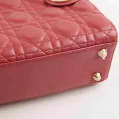 Christian Dior Small Lambskin Lady Dior Dark Pink Christian Dior Small Lambskin Lady Dior Dark Pink