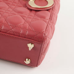 Christian Dior Small Lambskin Lady Dior Dark Pink Christian Dior Small Lambskin Lady Dior Dark Pink