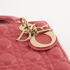 Christian Dior Small Lambskin Lady Dior Dark Pink Christian Dior Small Lambskin Lady Dior Dark Pink