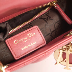 Christian Dior Small Lambskin Lady Dior Dark Pink Christian Dior Small Lambskin Lady Dior Dark Pink