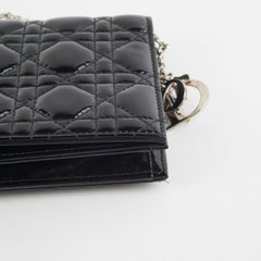 Christian Dior Patent Black Clutch On Chain Christian Dior Patent Black Clutch On Chain
