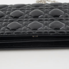 Christian Dior Patent Black Clutch On Chain Christian Dior Patent Black Clutch On Chain
