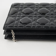 Christian Dior Patent Black Clutch On Chain Christian Dior Patent Black Clutch On Chain