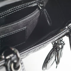 Christian Dior Small Lady Dior Patent Black Christian Dior Small Lady Dior Patent Black