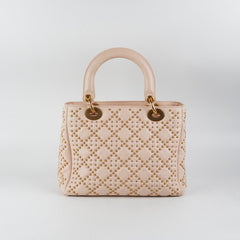Christian Dior Medium Lady Dior Beige Studded Christian Dior Medium Lady Dior Beige Studded