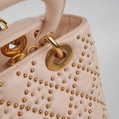 Christian Dior Medium Lady Dior Beige Studded Christian Dior Medium Lady Dior Beige Studded