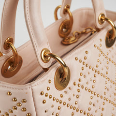 Christian Dior Medium Lady Dior Beige Studded Christian Dior Medium Lady Dior Beige Studded