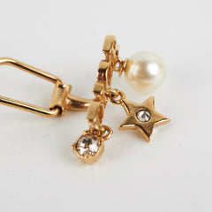 Dior Gold Logo Clip On Earrings Costume Jewellery