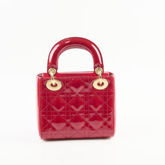Christian Dior Mini Lady Dior Patent Red Crossbody Christian Dior Mini Lady Dior Patent Red Crossbody