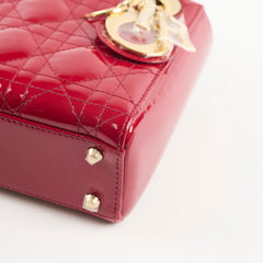 Christian Dior Mini Lady Dior Patent Red Crossbody Christian Dior Mini Lady Dior Patent Red Crossbody
