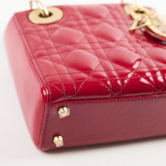 Christian Dior Mini Lady Dior Patent Red Crossbody Christian Dior Mini Lady Dior Patent Red Crossbody