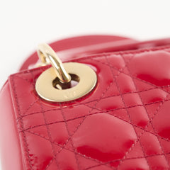 Christian Dior Mini Lady Dior Patent Red Crossbody Christian Dior Mini Lady Dior Patent Red Crossbody