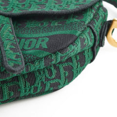 Christian Dior Oblique Dark Green Saddle Fabric Christian Dior Oblique Dark Green Saddle Fabric