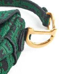 Christian Dior Oblique Dark Green Saddle Fabric Christian Dior Oblique Dark Green Saddle Fabric