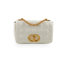 Christian Dior Medium Caro Cannage Bag White Christian Dior Medium Caro Cannage Bag White
