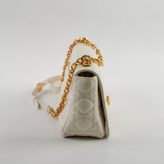 Christian Dior Medium Caro Cannage Bag White Christian Dior Medium Caro Cannage Bag White