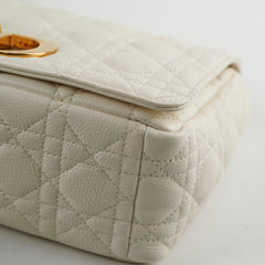Christian Dior Medium Caro Cannage Bag White Christian Dior Medium Caro Cannage Bag White
