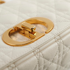 Christian Dior Medium Caro Cannage Bag White Christian Dior Medium Caro Cannage Bag White