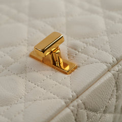 Christian Dior Medium Caro Cannage Bag White Christian Dior Medium Caro Cannage Bag White