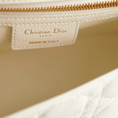 Christian Dior Medium Caro Cannage Bag White Christian Dior Medium Caro Cannage Bag White