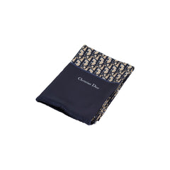 Christian Dior Oblique Navy Silk Scarf Christian Dior Oblique Navy Silk Scarf
