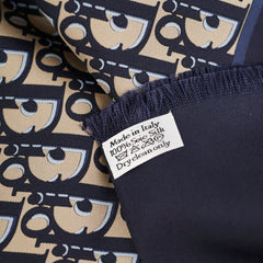 Christian Dior Oblique Navy Silk Scarf Christian Dior Oblique Navy Silk Scarf