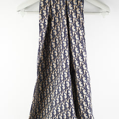 Christian Dior Oblique Navy Silk Scarf Christian Dior Oblique Navy Silk Scarf