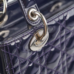 Christian Dior Medium Lady Dior Patent Navy Christian Dior Medium Lady Dior Patent Navy