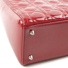 Christian Dior Medium Lady Dior Patent Red Christian Dior Medium Lady Dior Patent Red