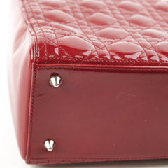 Christian Dior Medium Lady Dior Patent Red Christian Dior Medium Lady Dior Patent Red