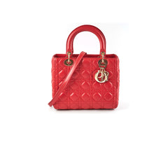 Christian Dior Medium Lady Dior Red Lambskin Bag Christian Dior Medium Lady Dior Red Lambskin Bag