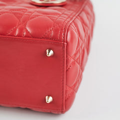 Christian Dior Medium Lady Dior Red Lambskin Bag Christian Dior Medium Lady Dior Red Lambskin Bag