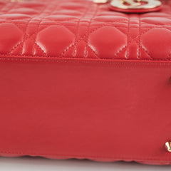 Christian Dior Medium Lady Dior Red Lambskin Bag Christian Dior Medium Lady Dior Red Lambskin Bag