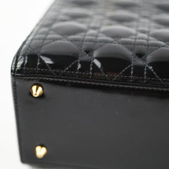 Christian Dior Medium Lady Dior Patent Black Bag Christian Dior Medium Lady Dior Patent Black Bag