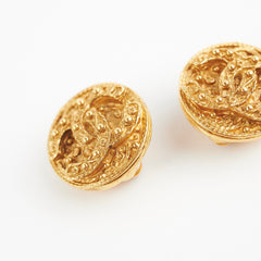 Chanel Vintage Clip On Gold Logo Earrings Costume Jewellery Chanel Vintage Clip On Gold Logo Earrings Costume Jewellery