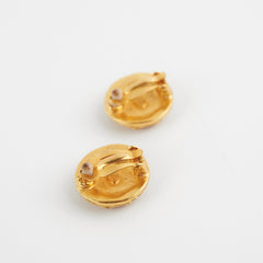Chanel Vintage Clip On Gold Logo Earrings Costume Jewellery Chanel Vintage Clip On Gold Logo Earrings Costume Jewellery