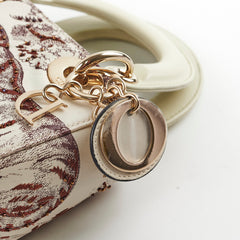 Christian Dior Mini Lady Dior Calfskin Limited Edition Embroidered Bag Ivory/Burgundy Christian Dior Mini Lady Dior Calfskin Limited Edition Embroidered Bag Ivory/Burgundy