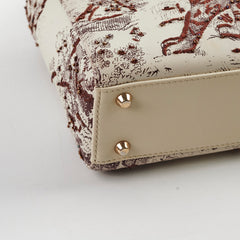 Christian Dior Mini Lady Dior Calfskin Limited Edition Embroidered Bag Ivory/Burgundy Christian Dior Mini Lady Dior Calfskin Limited Edition Embroidered Bag Ivory/Burgundy