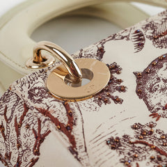 Christian Dior Mini Lady Dior Calfskin Limited Edition Embroidered Bag Ivory/Burgundy Christian Dior Mini Lady Dior Calfskin Limited Edition Embroidered Bag Ivory/Burgundy