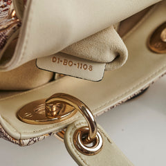 Christian Dior Mini Lady Dior Calfskin Limited Edition Embroidered Bag Ivory/Burgundy Christian Dior Mini Lady Dior Calfskin Limited Edition Embroidered Bag Ivory/Burgundy