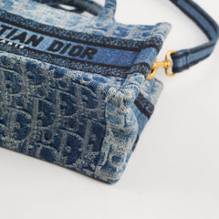 Christian Dior Mini Book Tote Denim Blue Christian Dior Mini Book Tote Denim Blue