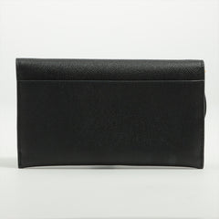 Christian Dior Saddle Leather Chain Wallet Black Christian Dior Saddle Leather Chain Wallet Black