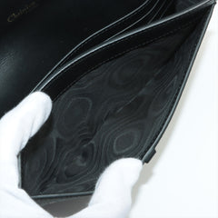 Christian Dior Saddle Leather Chain Wallet Black Christian Dior Saddle Leather Chain Wallet Black