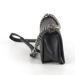 Chanel Old Medium Boy Black Lambskin