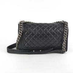Chanel Old Medium Boy Black Lambskin