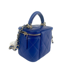 Chanel Mini Vanity Case with Handle Blue