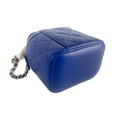 Chanel Mini Vanity Case with Handle Blue